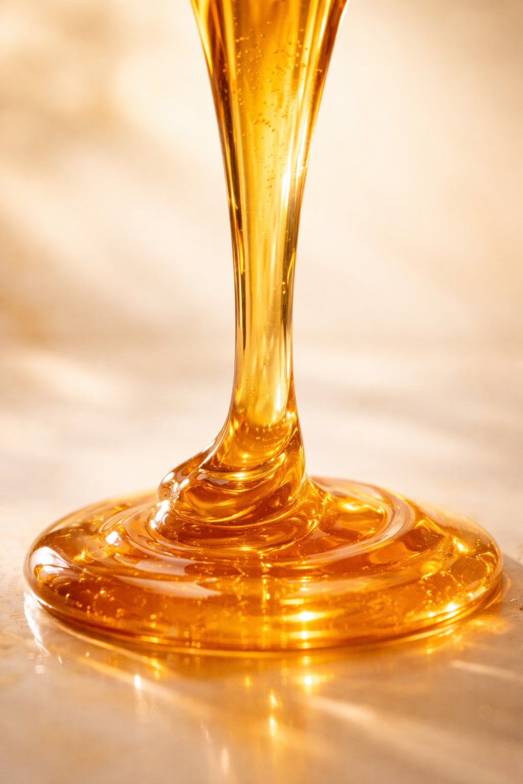 Golden honey pouring